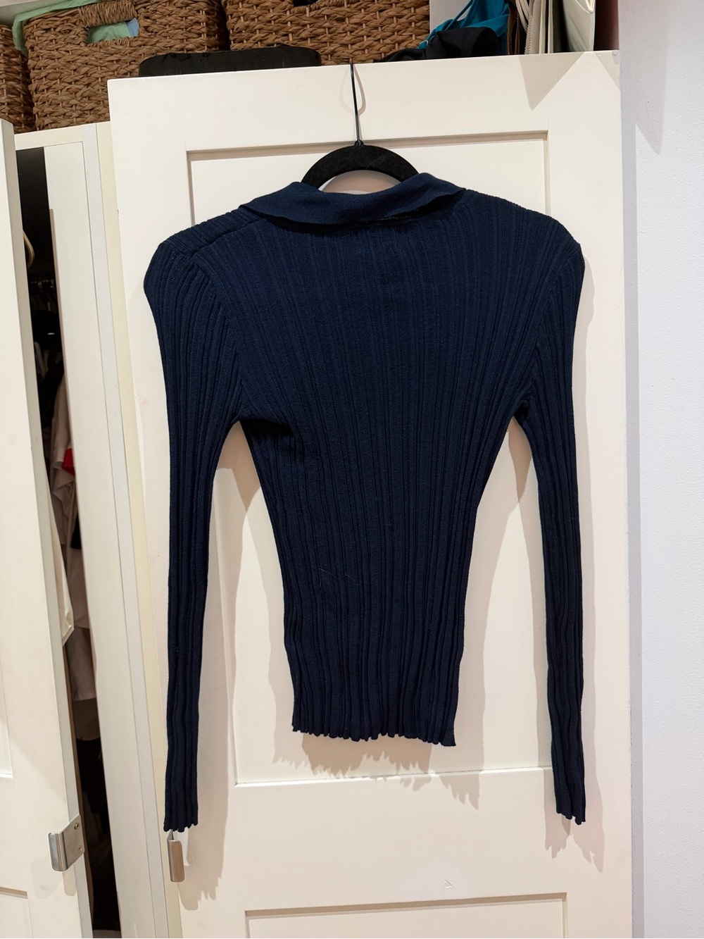 H&M Navy Ribbed Button-Up Cardigan - Picture 3 of 3
